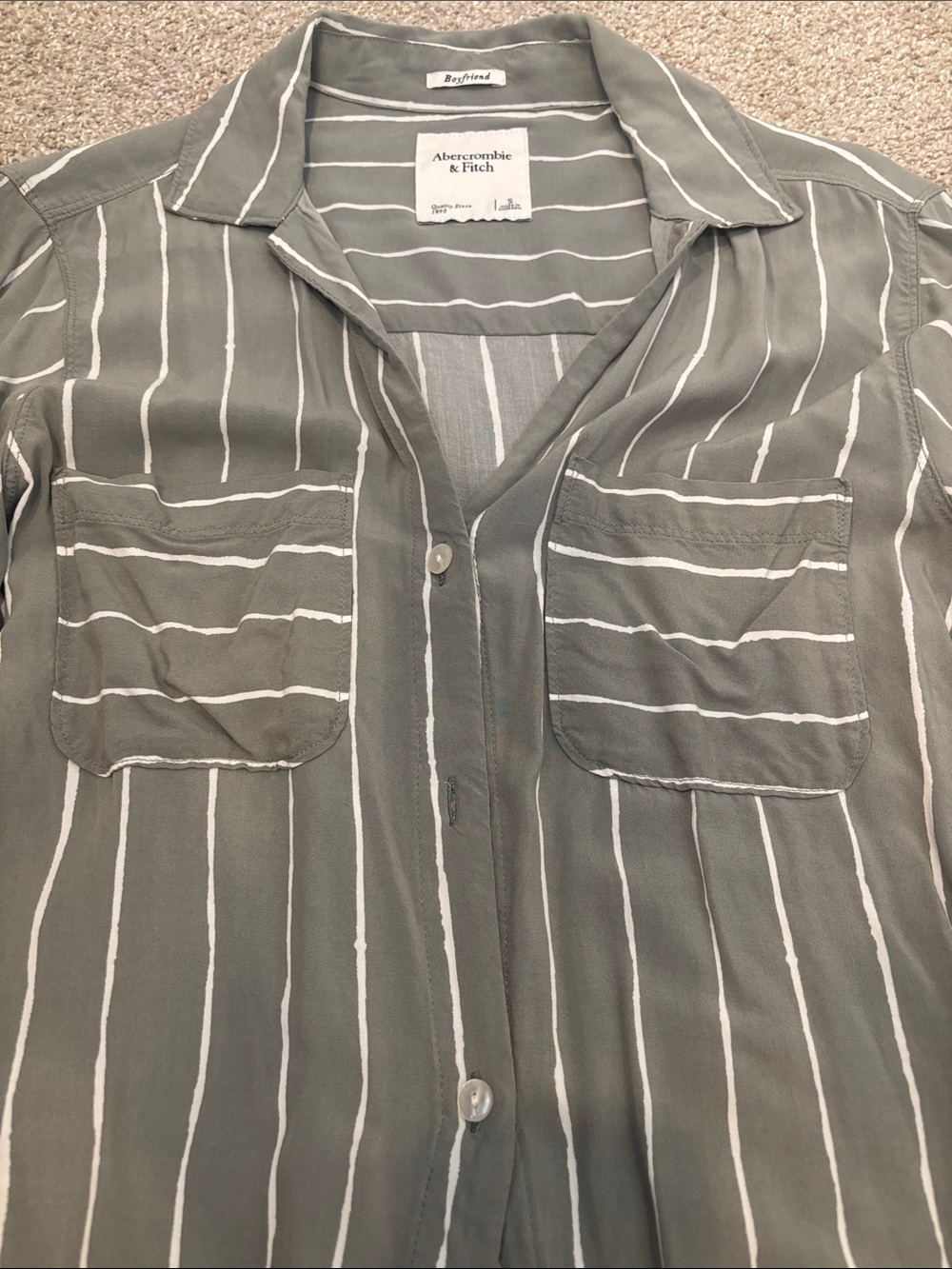 Abercrombie & Fitch Striped Button-Front Blouse - Picture 3 of 3